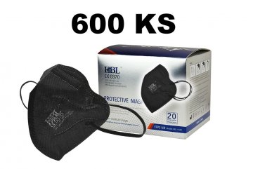 FFP2 respirátor černý s certifikátem CE 0370 EN 149:2001