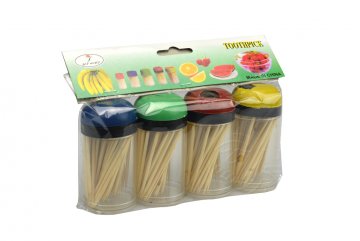 Bambusová párátka v plastových válečcích - Set 4ks