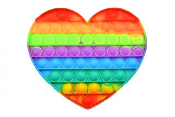 Fidget Popit Rainbow antistresová hračka Srdce velké