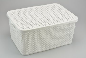 Praktický plastový košík do domácnosti (20l) - Bílý