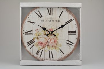 Nástěnné hodiny FLORA (33.5cm) - Růže Maison