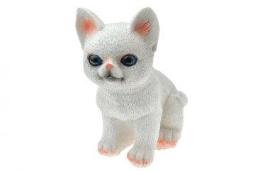 Dekorativní kočička 14cm - Bílá