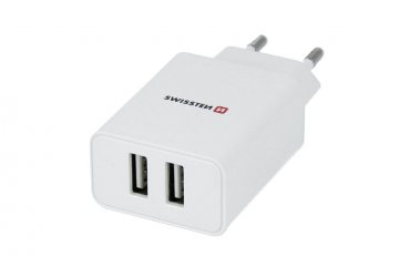 Síťový adaptér 2xUSB, 2,1A bílý + kabel USB/MicroUSB