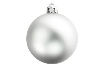 Vánoční koulička (6cm) - Stříbrná, matná, 1ks