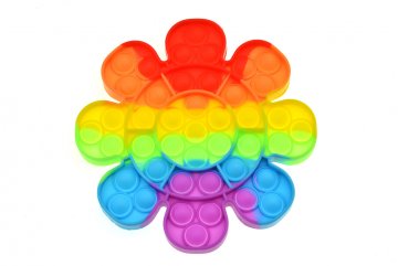 Fidget Popit Rainbow antistresová hračka Květina