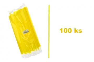 Plastová brčka 100 ks 260 x 8 mm, žluté