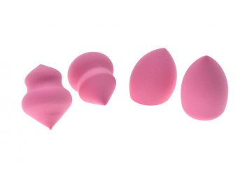 Houbička na make-up - Set 4ks, růžová