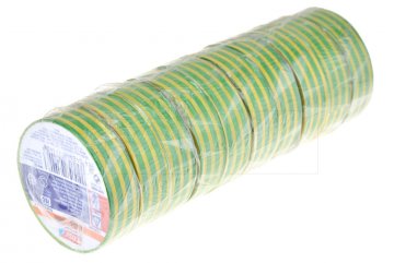 Elektrikářská páska 0.15x15mm / 5m - Žluto zelená 1 ks