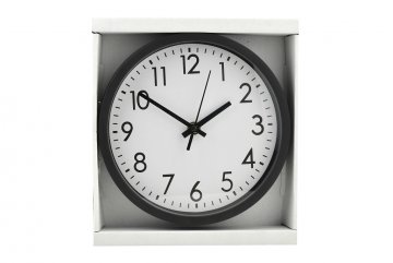 Kulaté nástěnné hodiny, 20cm - Černé