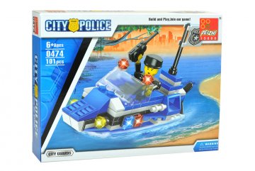 Stavebnice 0474, 101 dílků City Police - Městská stráž, člun
