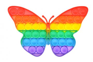 Fidget Popit Rainbow antistresová hračka Motýl