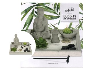 ZEN relaxační sada s figurkou Budhy a chrámu 20 x 20 x 13,5 cm