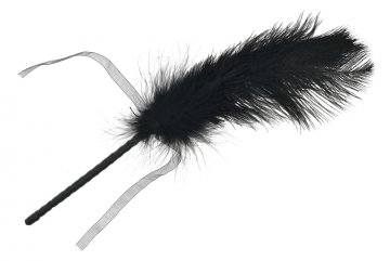 Lechtivé peříčko na tyčce (40cm) - Černé