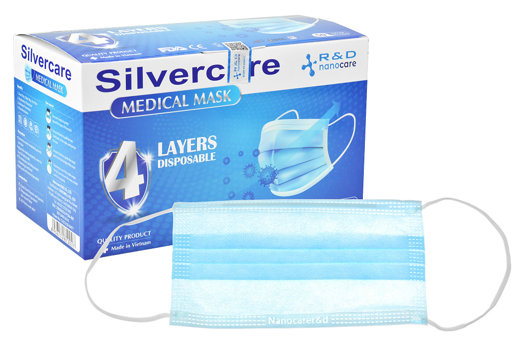 Čtyřvrstvá rouška Silvercare - Balení 50ks