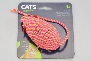 Chrastící barevná myška CATS (9cm) - Mix barev