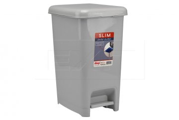 Obdélníkový sešlapávací odpadkový koš DUNQA (10l) - Šedý
