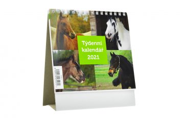 Týdenní kalendář 2021 (16x14cm) - Koně