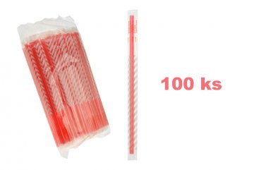 Plastová brčka 100 ks 240 x 7 mm, červené
