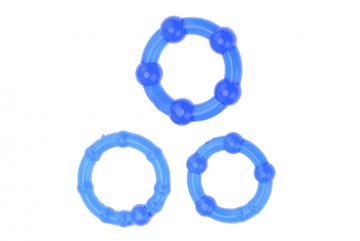 Kroužky na penis (2-2.5-3cm) - Sada 3ks, modrá