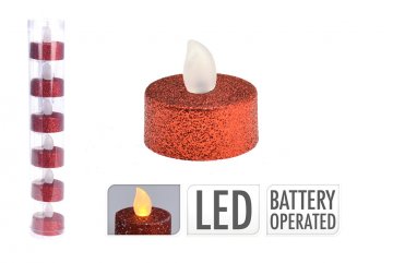 LED čajová svíčka 6ks - Červená