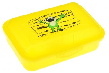 Svačinový box TVAR 15x10x6cm - Žlutý s žábou