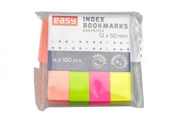 Zvýrazňující samolepící záložky EASY (12x50mm) - 400 lístků mix barev