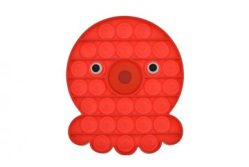 Fidget Popit antistresová hračka Octopus chobotnička, červená