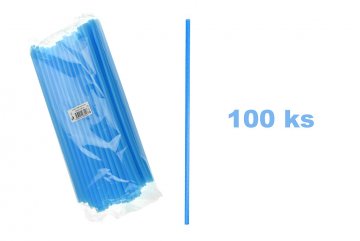 Plastová brčka 100 ks 260 x 8 mm, modré