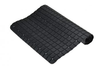 Silikonová koupelnová rohožka s přísavkama - Černá (69x39cm)