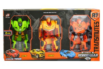 Transformační roboti L010-A33 - 3ks, zelený, žlutý, oranžový