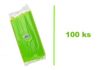 Plastová brčka 100 ks 260 x 8 mm, zelené