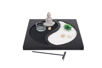 ZEN relaxační sada s figurkou Budhy, symbol Jin Jang 24 x 24 x 7 cm