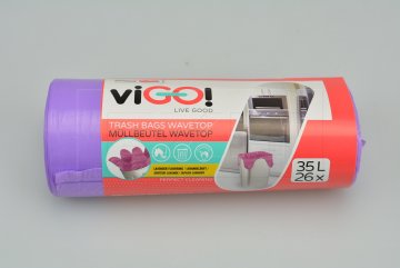 Pytle na odpad s uchy VIGO 26ks 35l - Fialové