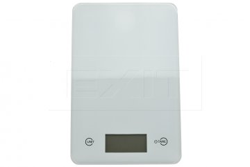 Skleněná kuchyňská digitální váha EH (23x15cm) do 5kg - Bílá