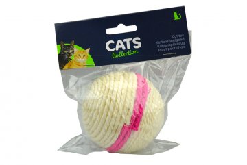 Chrastící koule pro kočky CATS (8cm) - S růžovým pruhem