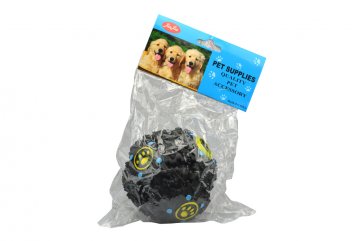 Plastová hračka pro psy se zvukem kachny - Černá koule (9cm)