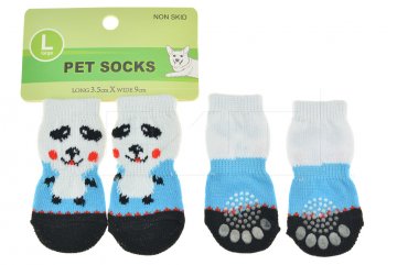 Ponožky pro psy s protiskluzovou podrážkou 3.5x9cm (L) - Bílo modré