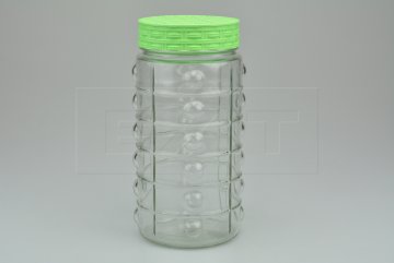 Skleněná nádoba s plastovým víkem (1750ml) - Zelené víko