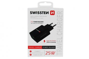 SWISSTEN síťový adaptér Power Delivery 25 W pro iPhone a Samsung
