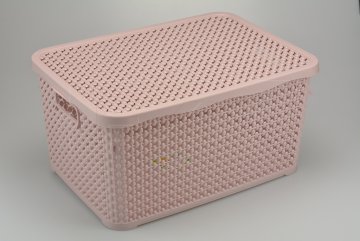 Praktický plastový košík do domácnosti (30l) - Pastelově růžový
