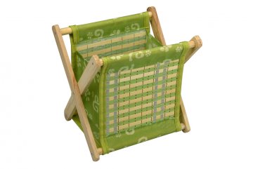Dřevěný stojánek na noviny - Zelený (21x17x21cm)