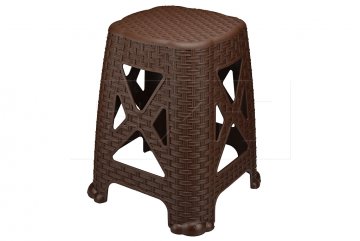 Plastová stolička v imitaci ratanu DUNQA (45x30cm) - Hnědá
