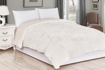 Luxusní deka s dlouhým vlasem 150x200 - Krémová