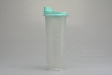 Kulatá plastová nádoba s odměrkou 750ml PLAST ART- Tyrkysová (25x10cm)