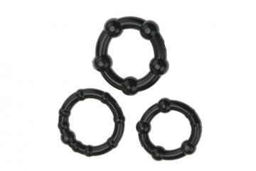 Kroužky na penis (2-2.5-3cm) - Sada 3ks, černá