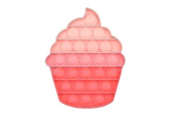 Fidget Popit antistresová hračka Koláček, růžový-duhový