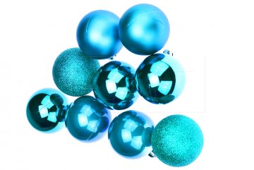 Vánoční koule na stromeček FLORA (6cm) 9ks - Modré