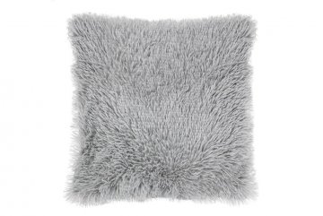 Luxusní povlak na polštářek s dlouhým vlasem 40x40 - Světle šedý