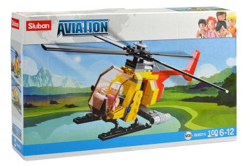 Stavebnice AVIATION SLUBAN (M38 - B0667A) 100dílků - Záchranný vrtulník (25.1cm)