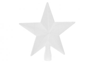 Špice na stromeček (19cm) - Hvězda, bílá